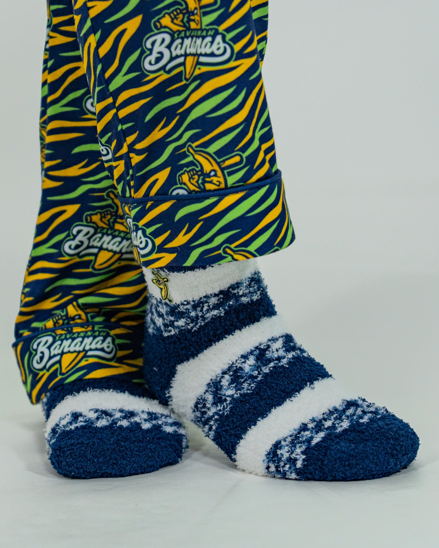 Bananas Women's Fuzzy Sock - Navy