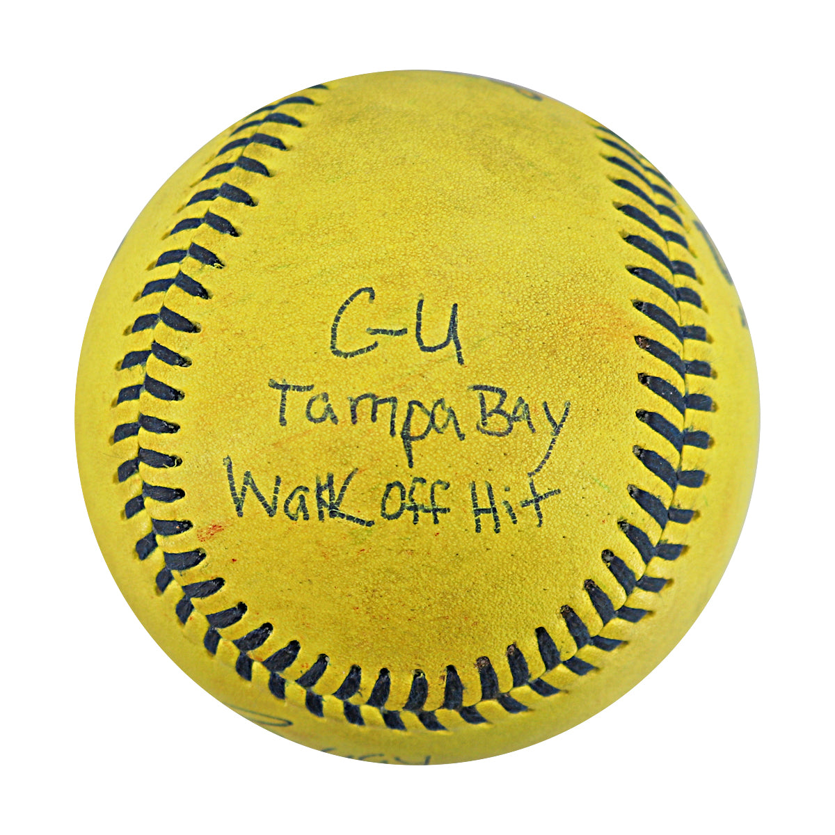 Alex Ziegler Savannah Bananas Autographed and Inscribed Game Used Banana Ball from 3/15/25 at Tampa - Bottom 5 Walk Off Hit