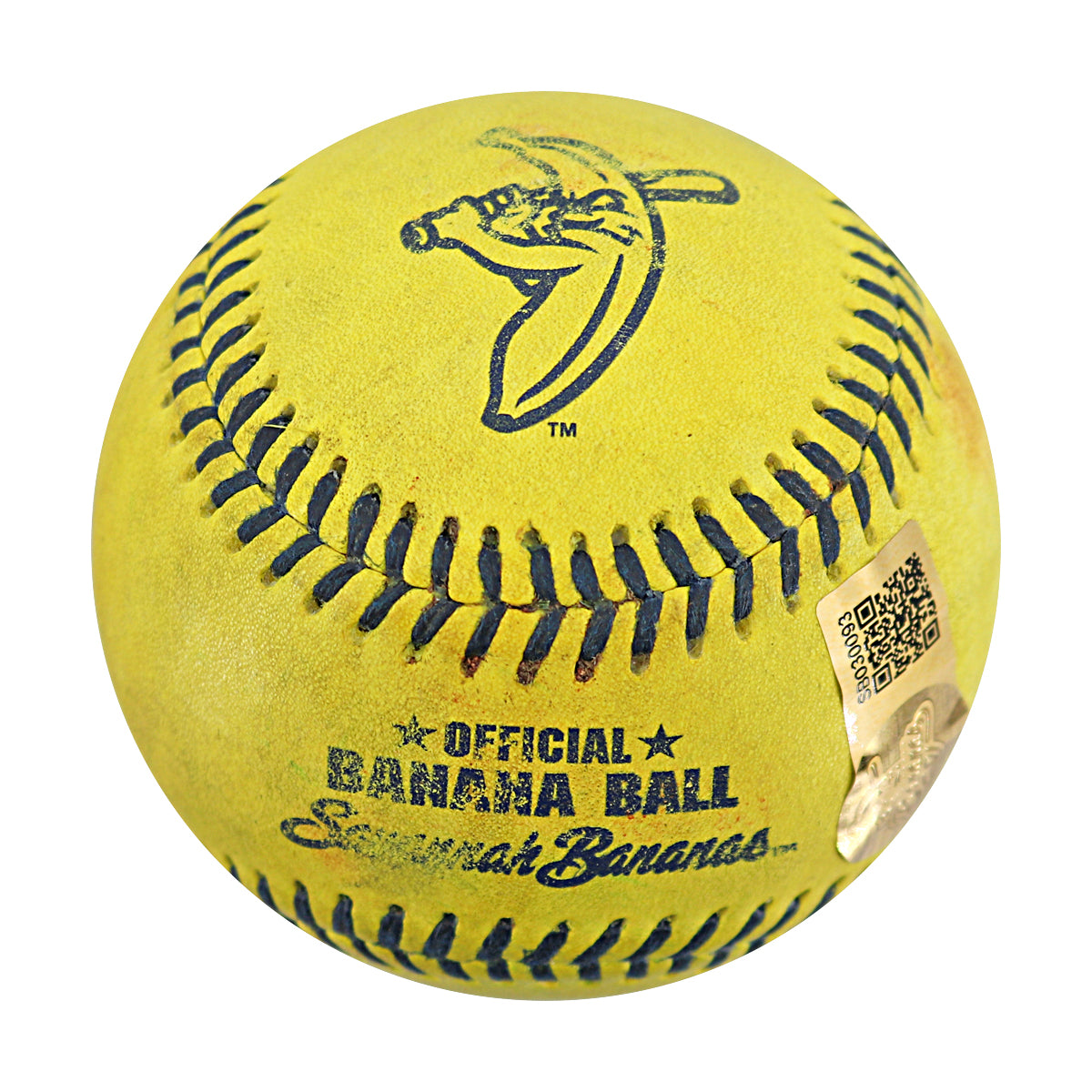 Alex Ziegler Savannah Bananas Autographed and Inscribed Game Used Banana Ball from 3/15/25 at Tampa - Bottom 5 Walk Off Hit