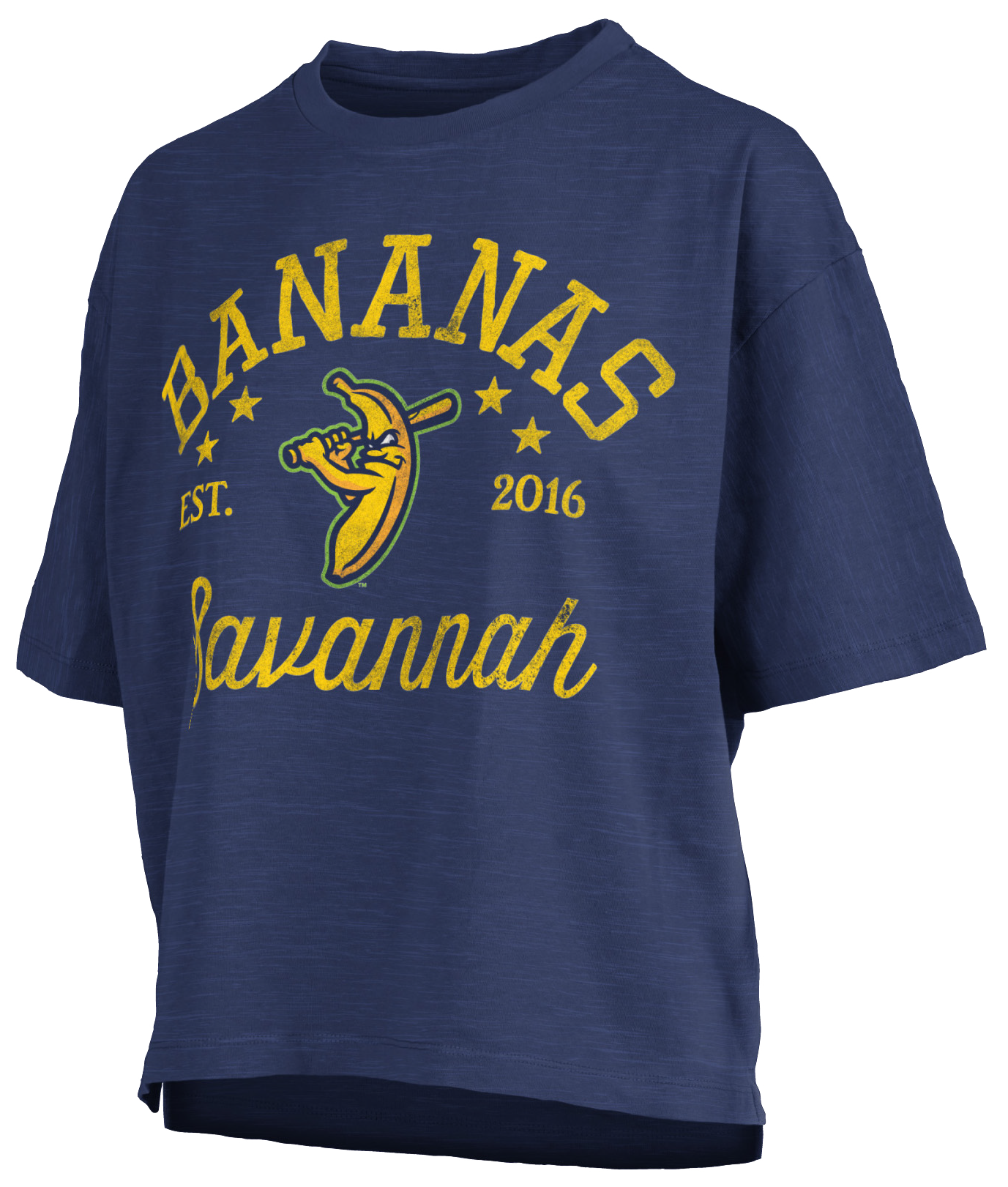 WOMEN'S Bananas Jade Motley Mid Rise Tee - Navy – Banana Ball WOMEN'S Bananas Jade Motley Mid Rise Tee - Navy – Banana Ball