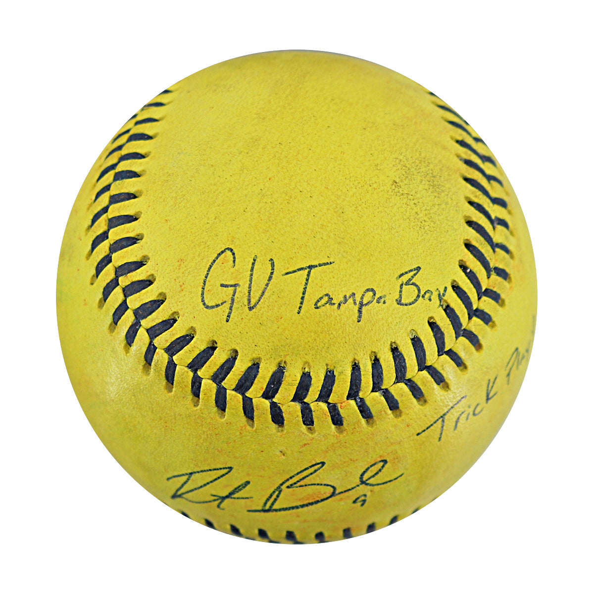 Dustin Baber Party Animals Autographed and Inscribed Game Used Banana Ball from 3/15/25 at Tampa - Bottom 7 Trick Play