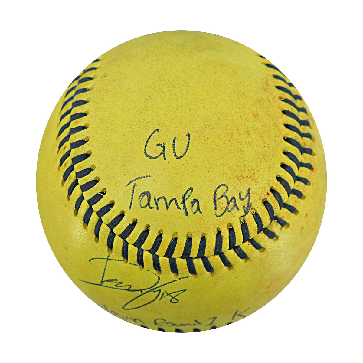 Danny Hosley Savannah Bananas Autographed and Inscribed Game Used Banana Ball from 3/15/25 at Tampa - Showdown Round 1 K