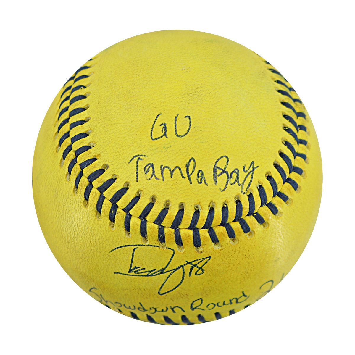 Danny Hosley Savannah Bananas Autographed and Inscribed Game Used Banana Ball from 3/15/25 at Tampa - Showdown Round 2 K