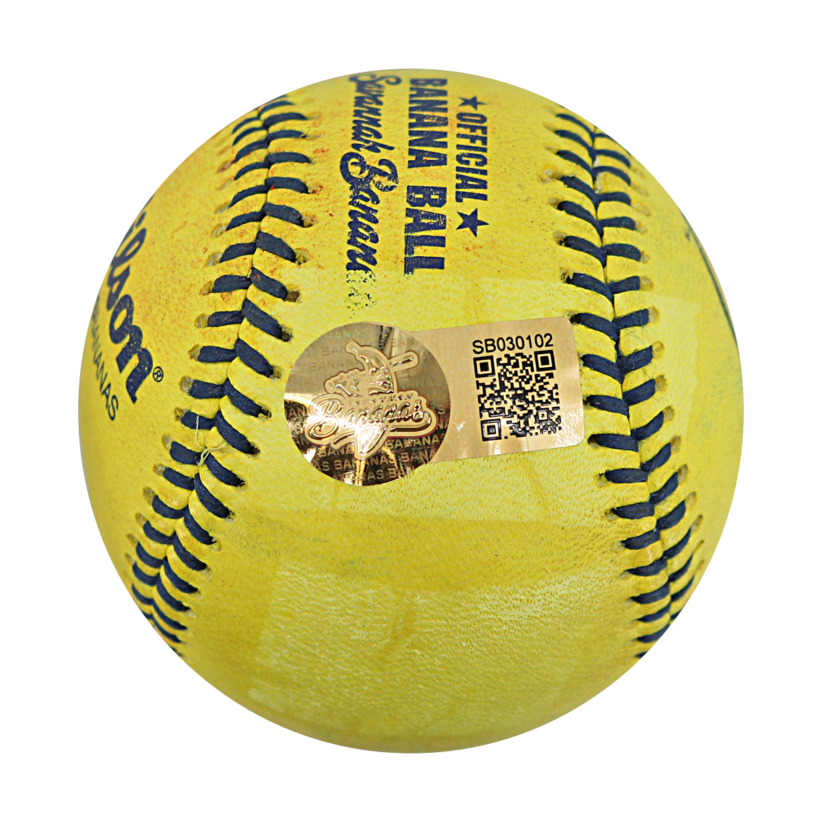 Danny Hosley Savannah Bananas Autographed and Inscribed Game Used Banana Ball from 3/15/25 at Tampa - Showdown Round 2 K