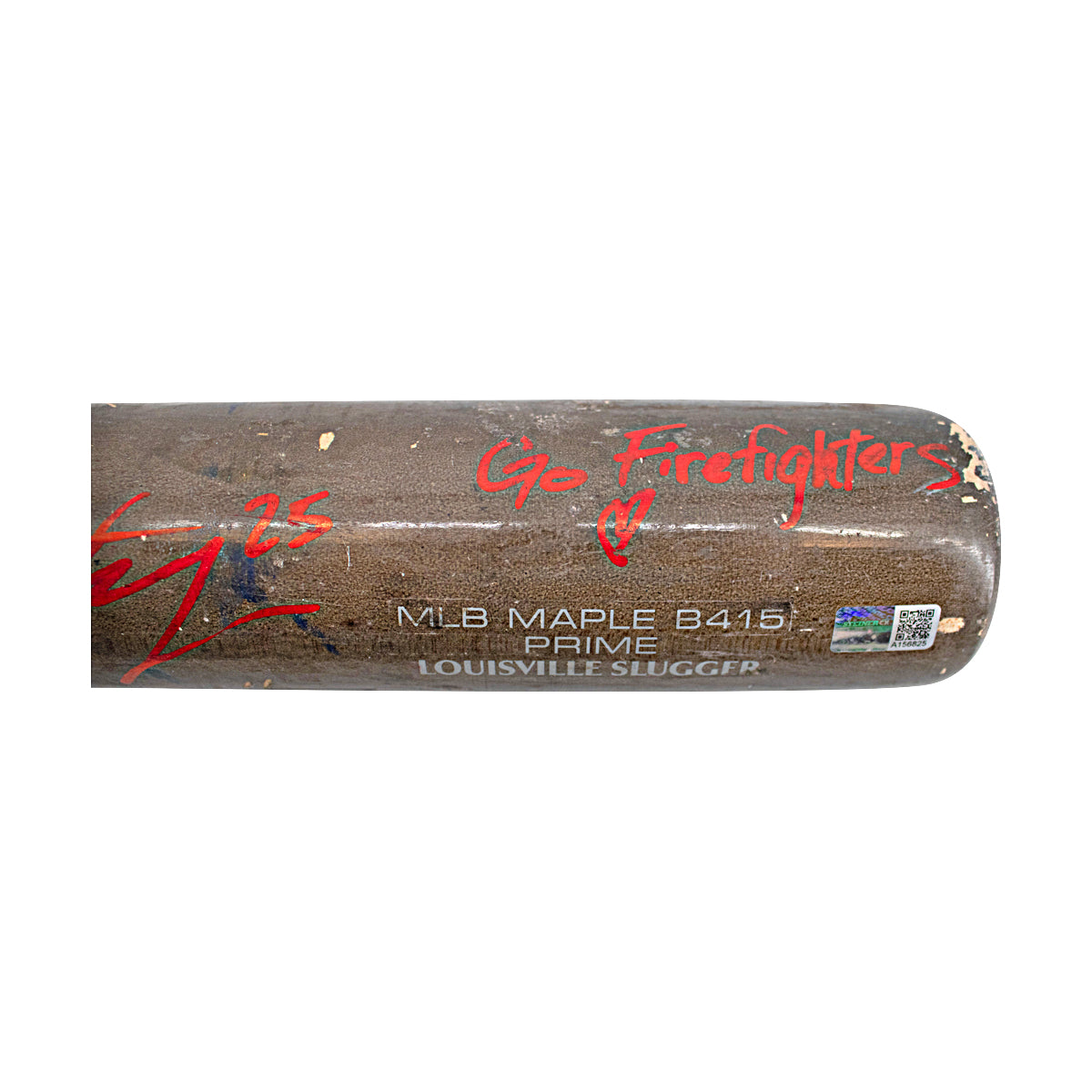 Alex Bentley Autographed and Inscribed 2024 Game Used Firefighters Bat
