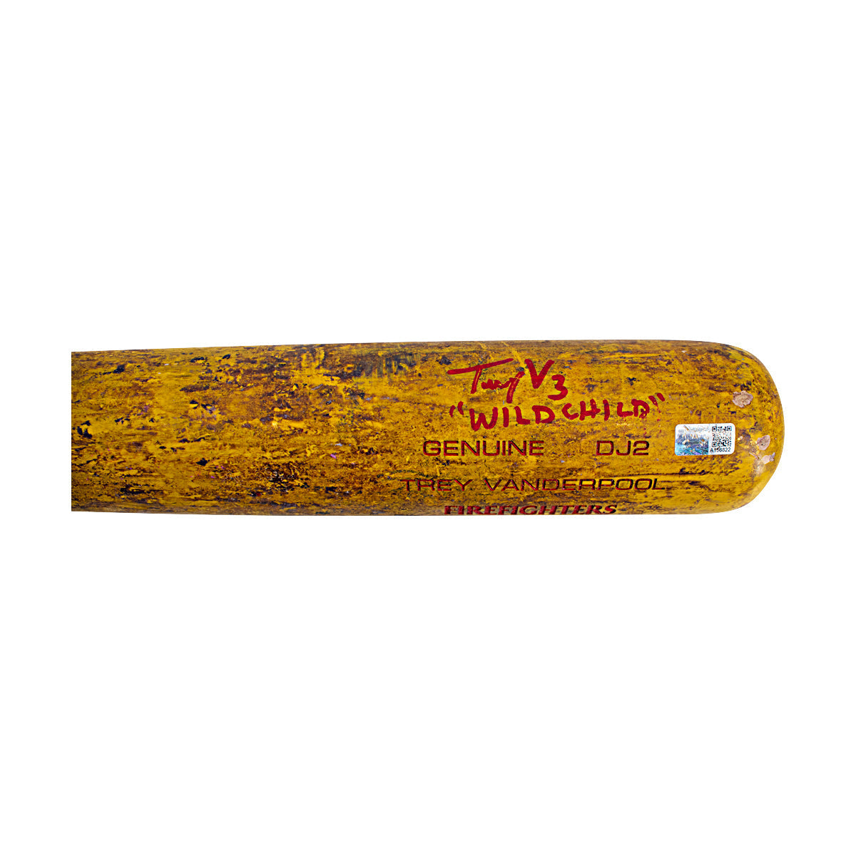 Trey Vanderpool Autographed and Inscribed 2024 Game Used Firefighters Bat