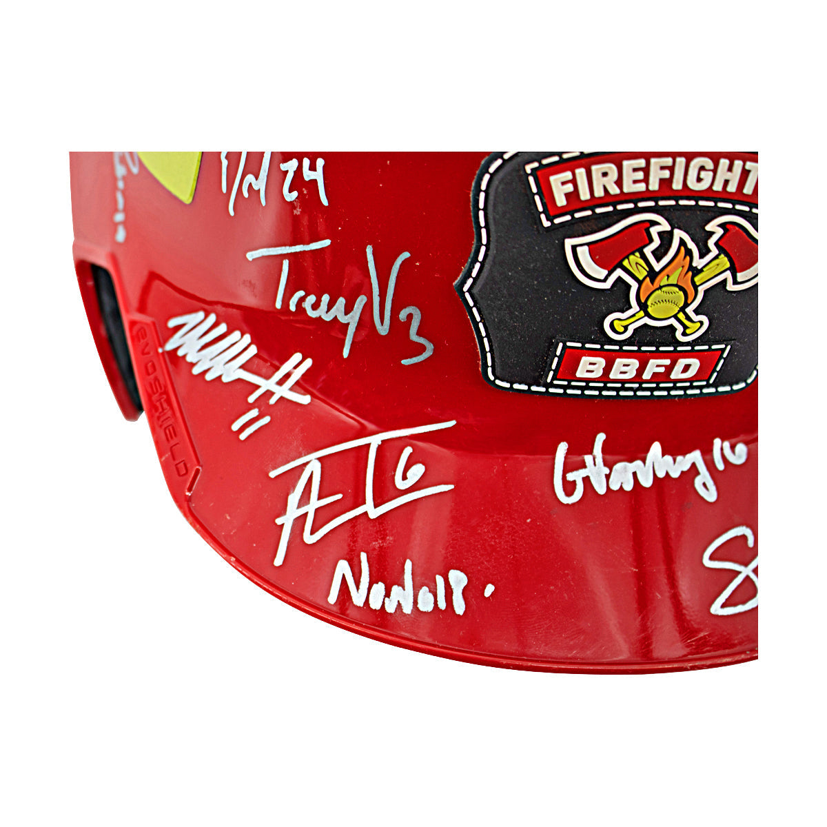 Firefighters 2024 Team Signed Game Used Helmet - Alex Bentley Helmet