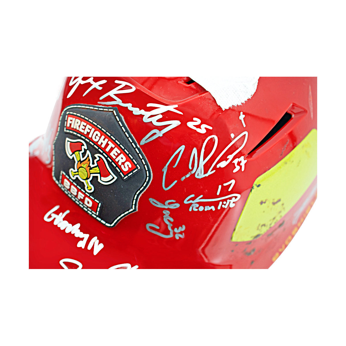 Firefighters 2024 Team Signed Game Used Helmet - Alex Bentley Helmet