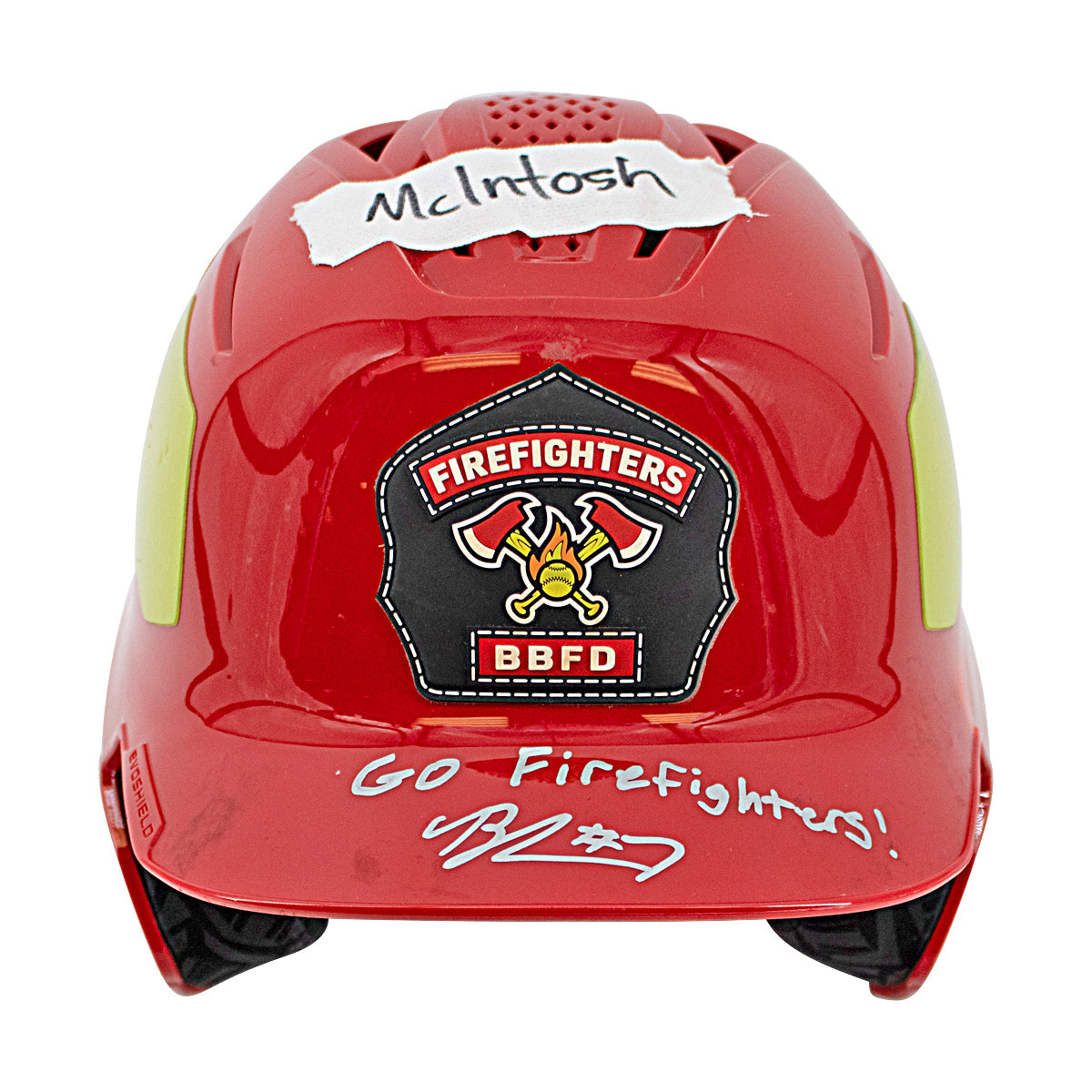 Blaine McIntosh Autographed and Inscribed 2024 Game Worn Firefighters Helmet - Rare!