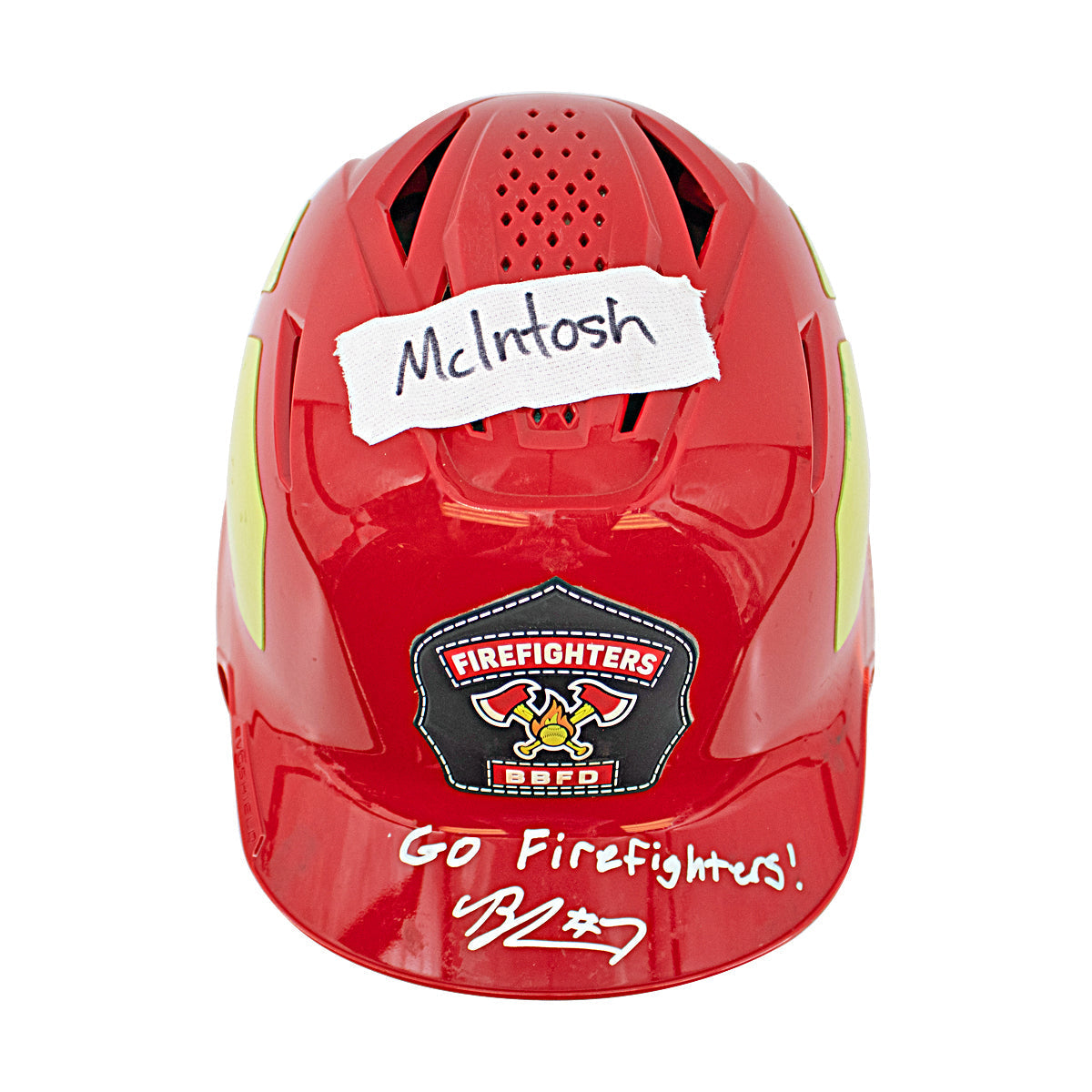 Blaine McIntosh Autographed and Inscribed 2024 Game Worn Firefighters Helmet - Rare!