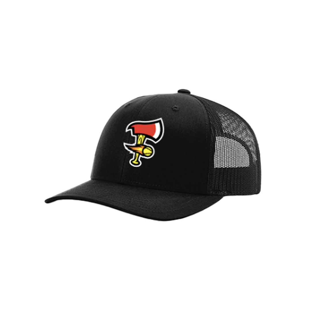Firefighters Richardson 112 Trucker Hat Black Banana Ball