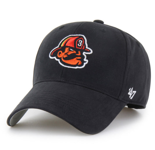 Firefighters 47' Brand Basic Youth MVP Adjustable Hat- Black