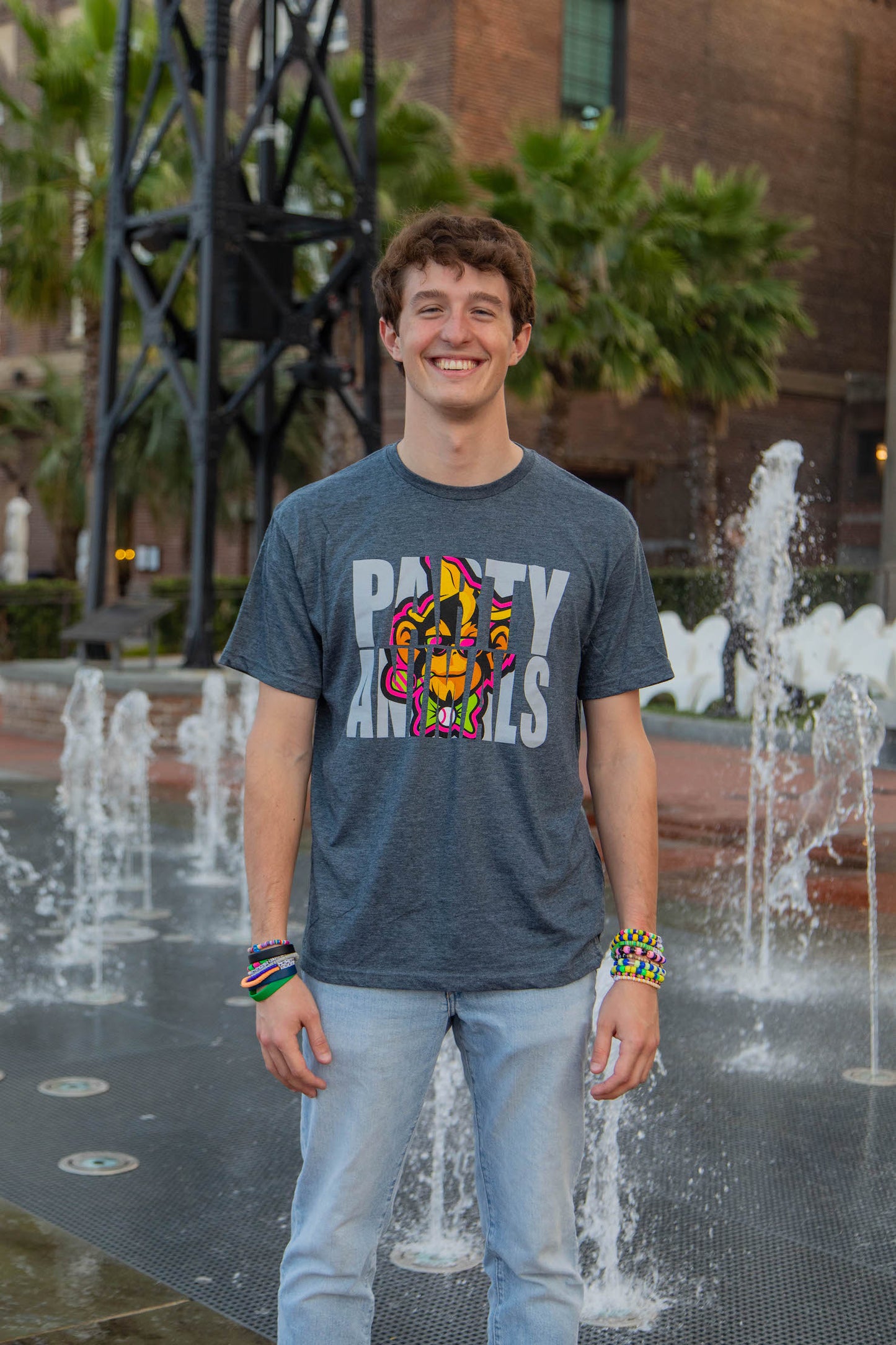 Party Animals Short Sleeve Knockout Tee - Gray