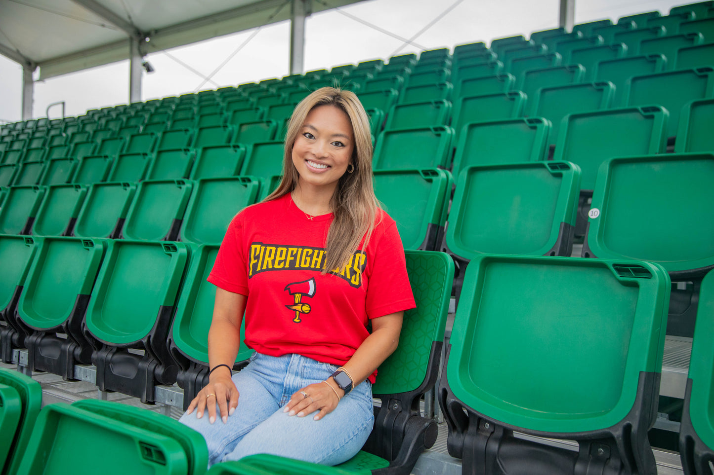 Firefighters Short Sleeve Wordmark Tee - Red