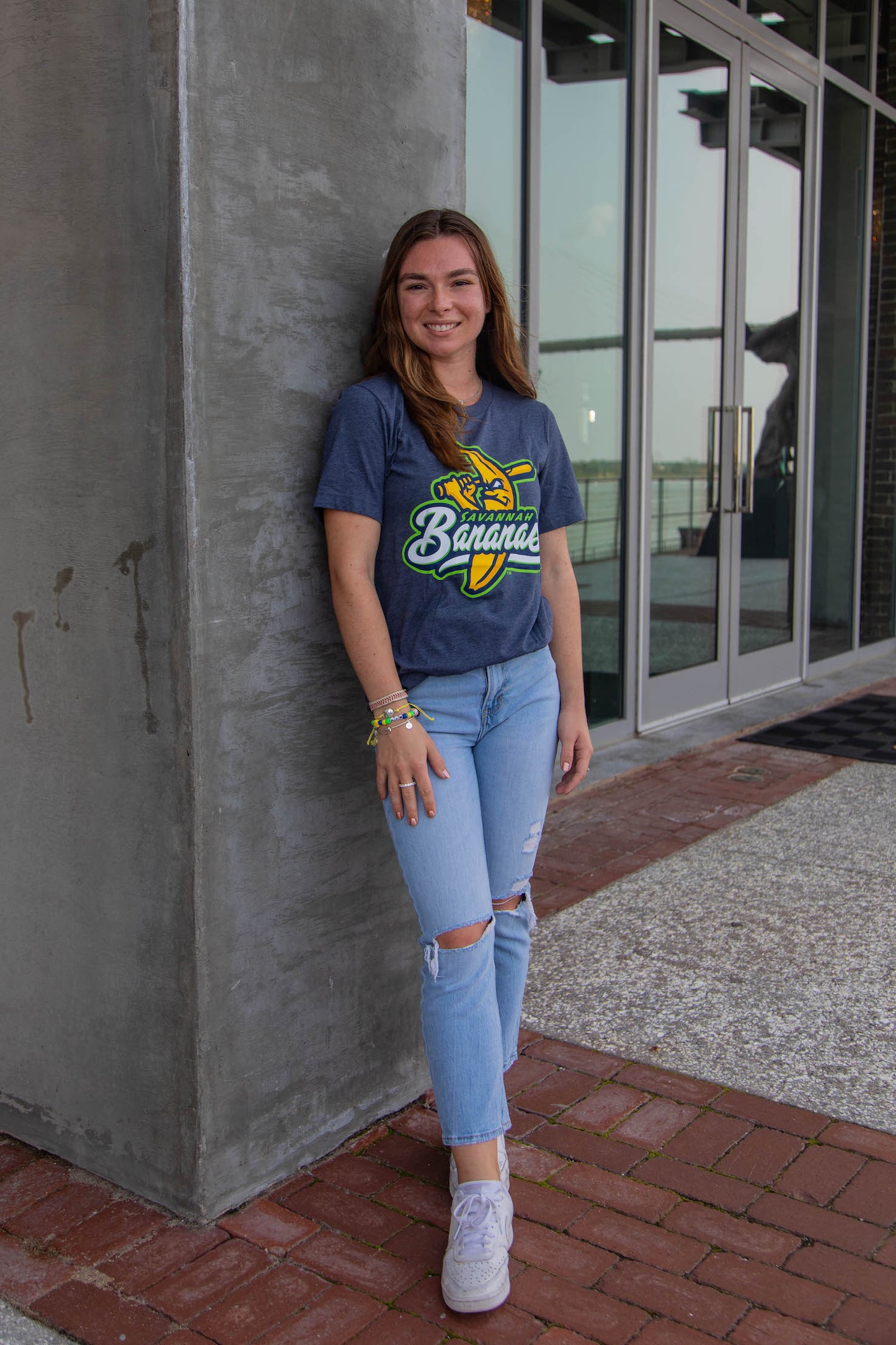 Bananas Short Sleeve Primary Logo Tee - Heathered Navy