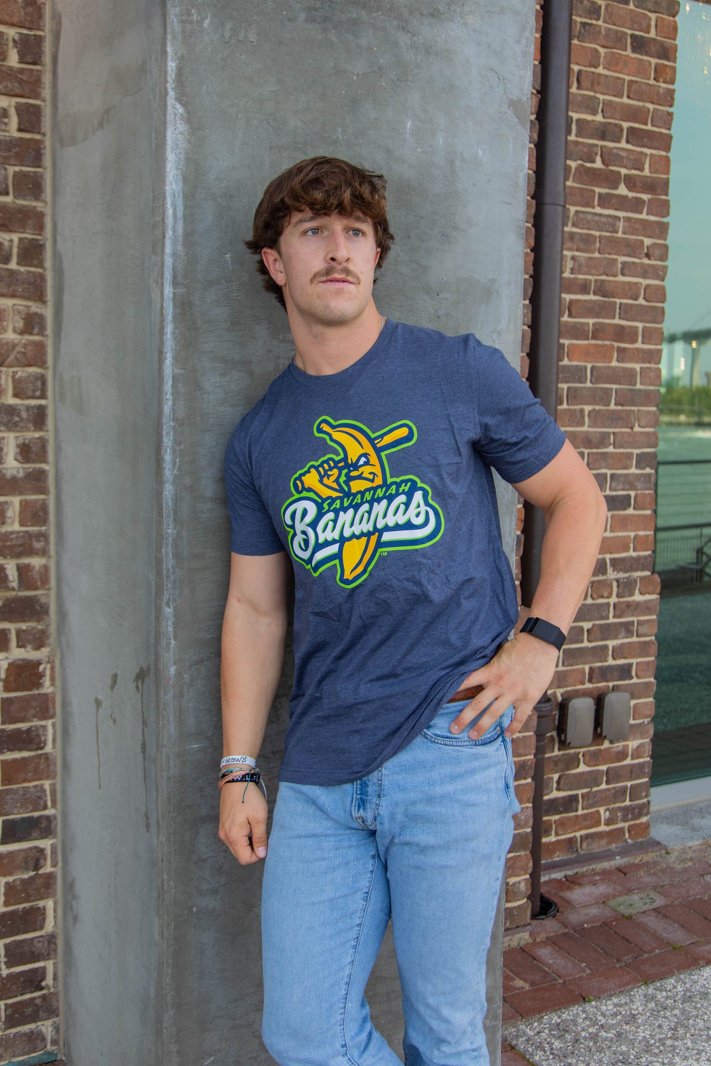 Bananas Short Sleeve Primary Logo Tee - Heathered Navy