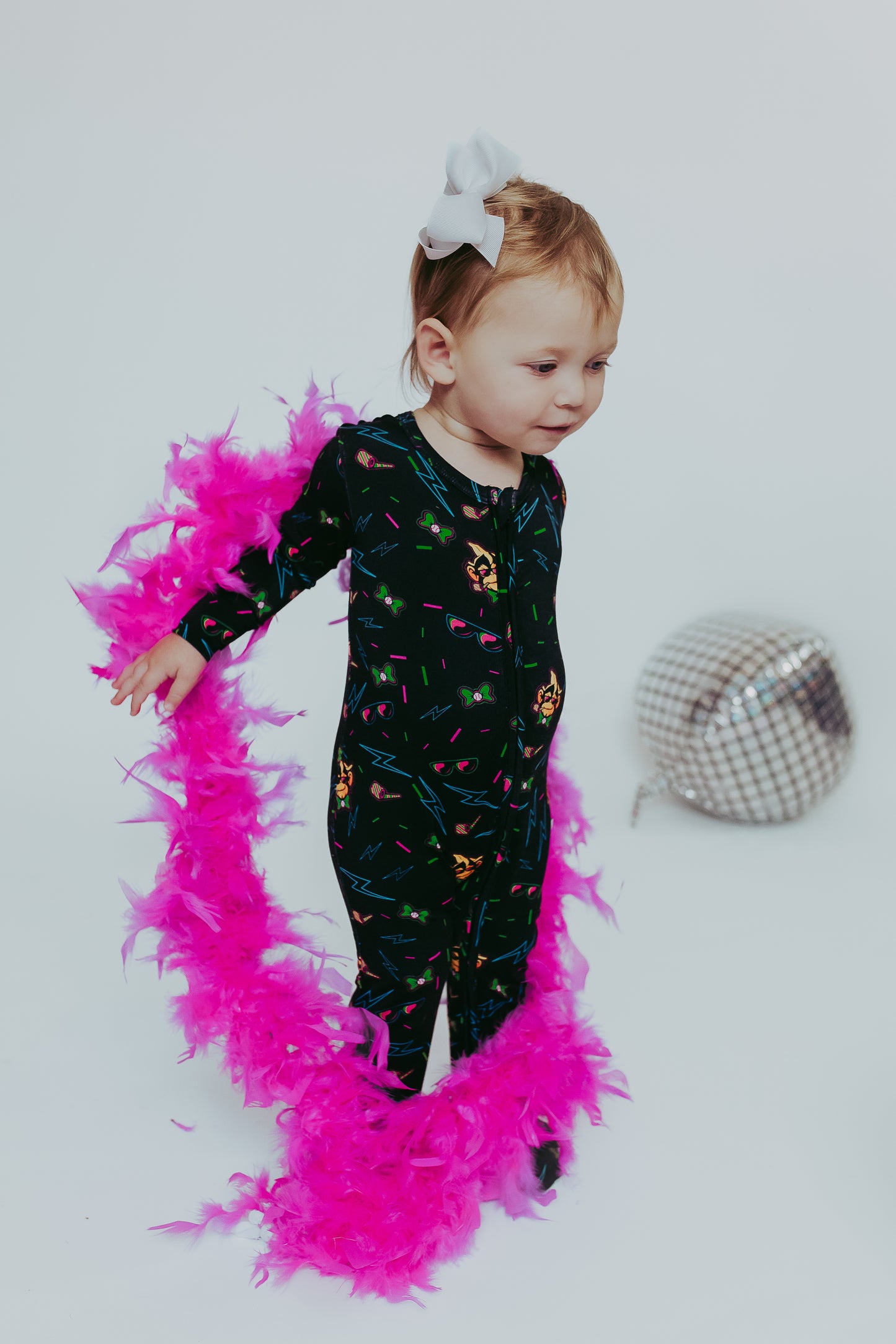 INFANT/TODDLER Party Animals Neon Double Zip Footie Pajamas