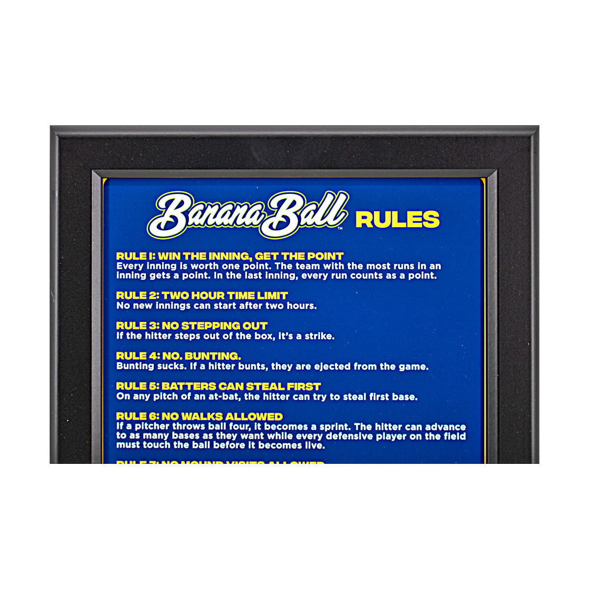 Savannah Bananas Framed Banana Ball Rules Sign - 13"x16"