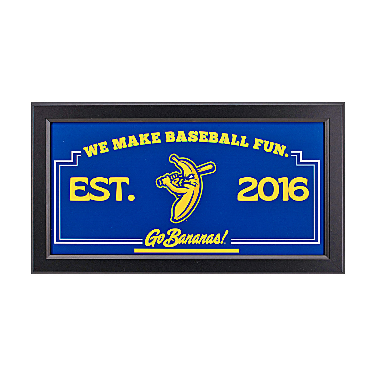 Savannah Bananas Framed We Make Baseball Fun Sign - 12"x22"