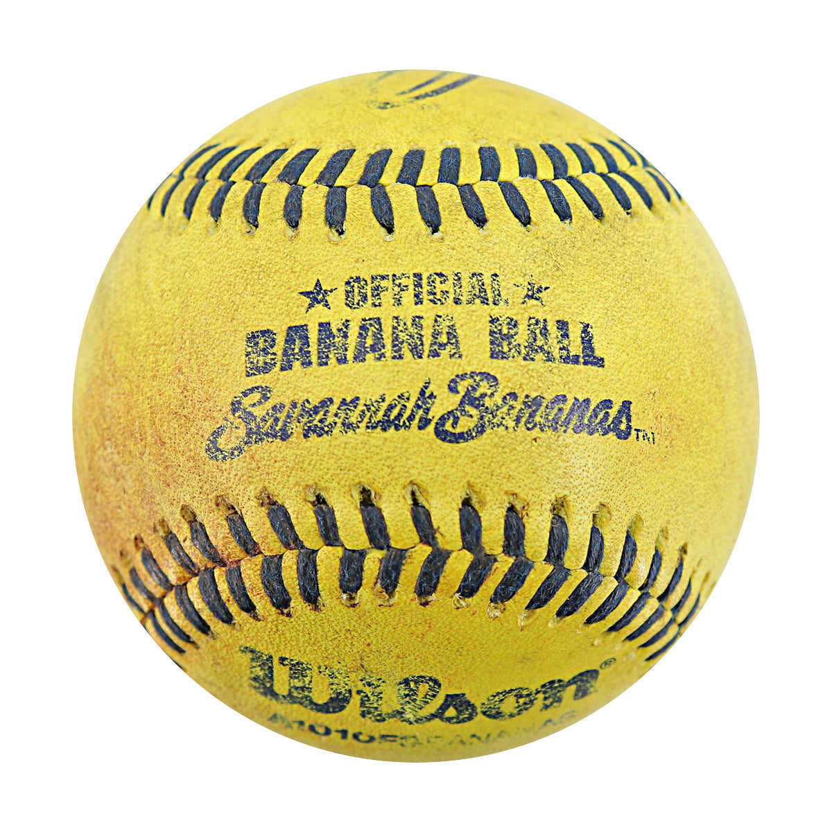 Savannah Bananas Game Used Banana Ball from 8/10/2024 Game at Cleveland Progressive Field - Corey Kluber First Pitch Ball