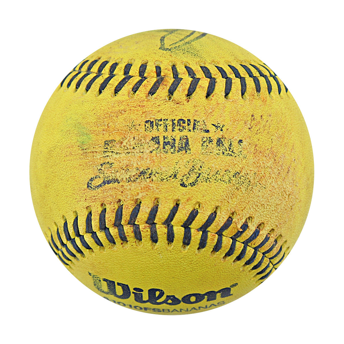 Savannah Bananas Game Used Banana Ball from 8/10/2024 Game at Cleveland Progressive Field - Jason Kipnis Base Hit Ball