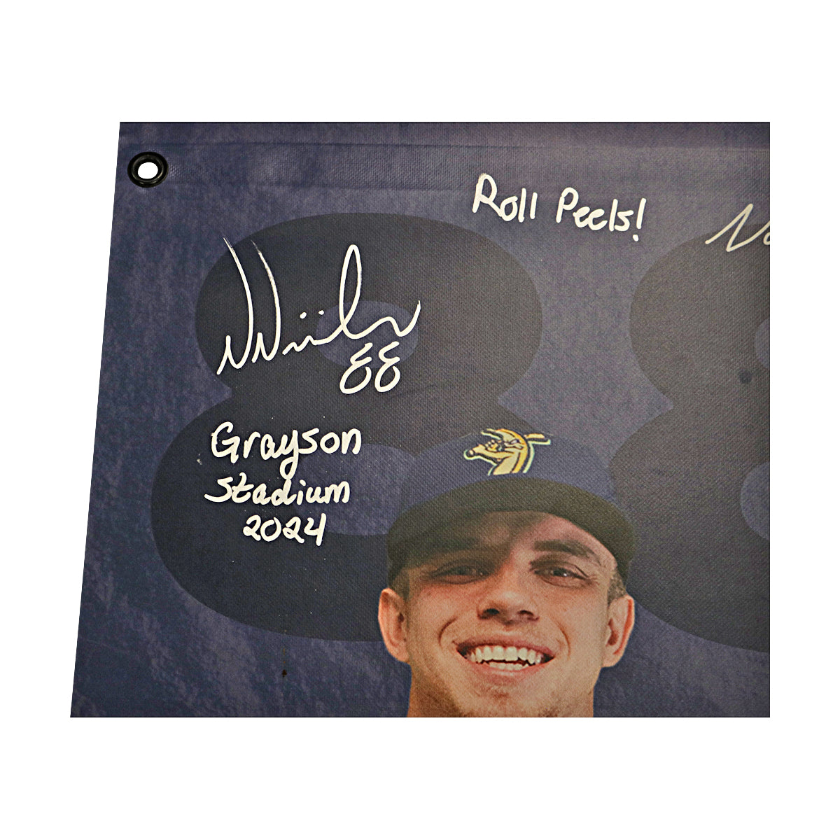 Noah Niznik Autographed Inscribed Savannah Bananas 2024 Grayson Stadium 24"x35" Vinyl Banner