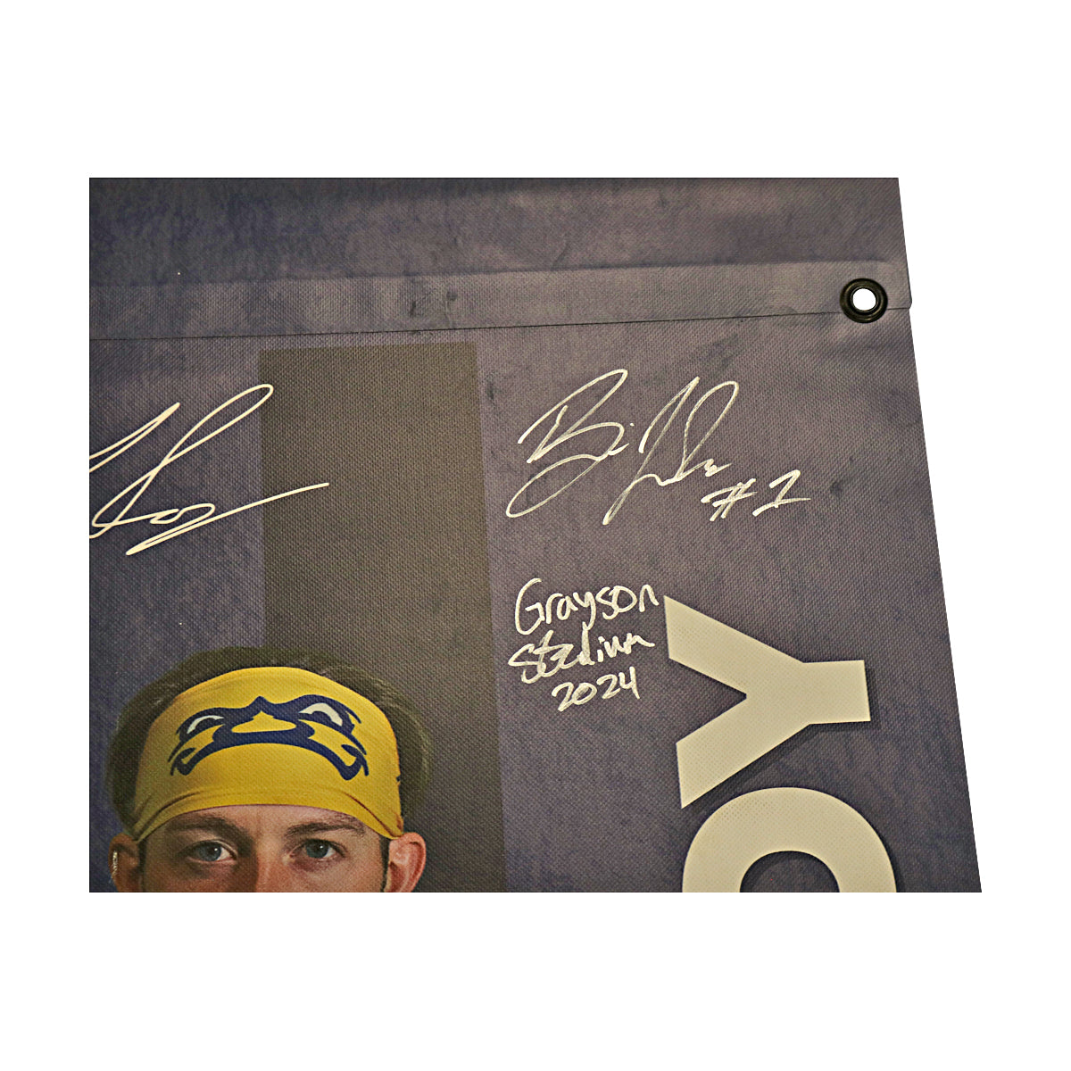 Bill Leroy Autographed Inscribed Savannah Bananas 2024 Grayson Stadium 24"x35" Vinyl Banner