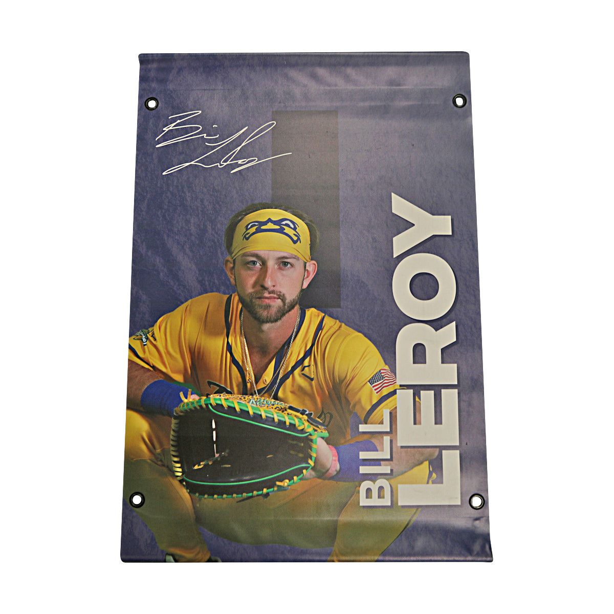Bill Leroy Autographed Inscribed Savannah Bananas 2024 Grayson Stadium 24"x35" Vinyl Banner