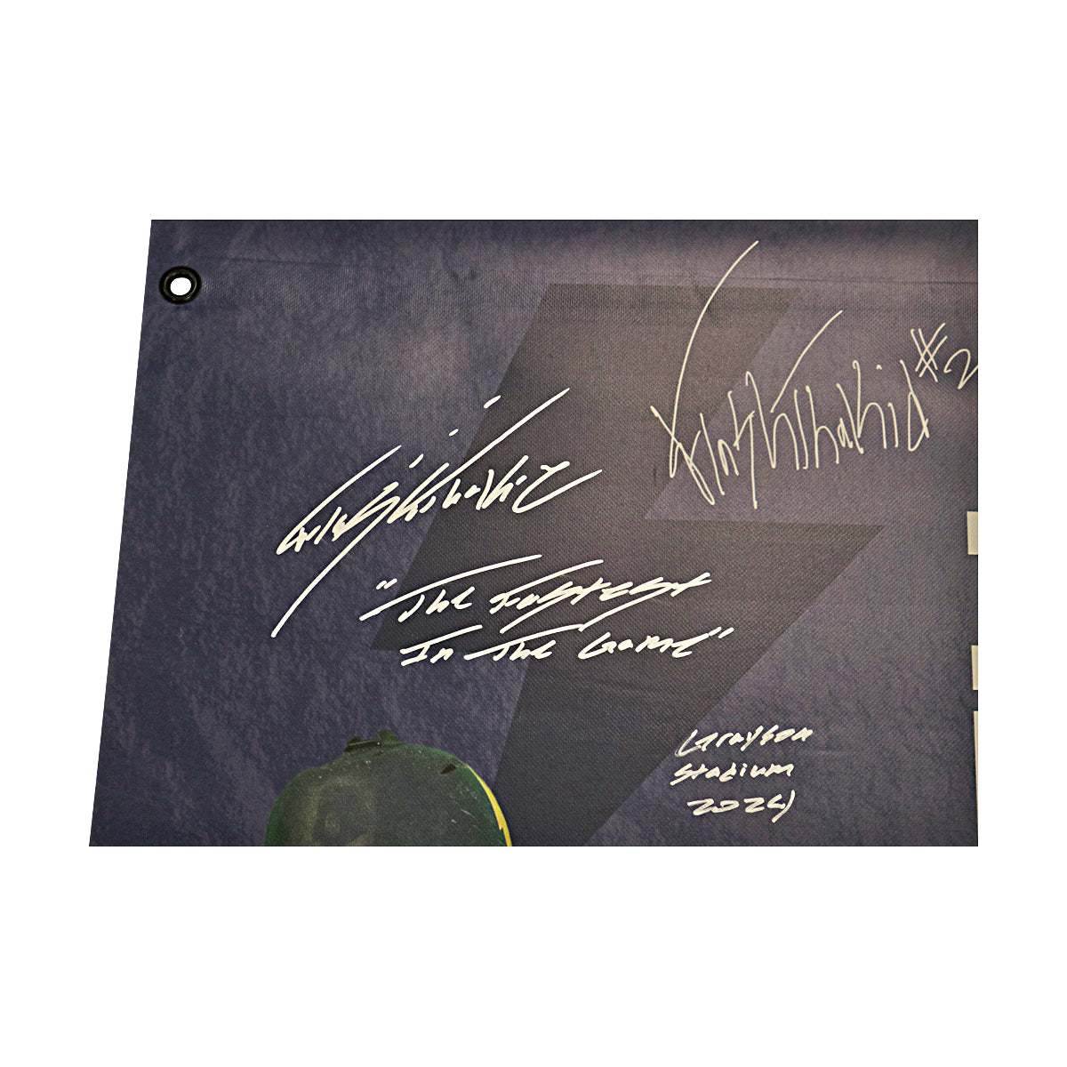 Malachi Mitchell Autographed Inscribed Savannah Bananas 2024 Grayson Stadium 24"x35" Vinyl Banner