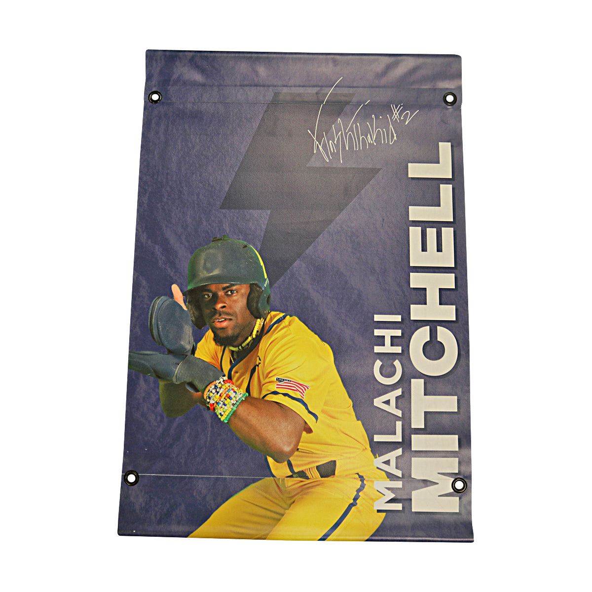 Malachi Mitchell Autographed Inscribed Savannah Bananas 2024 Grayson Stadium 24"x35" Vinyl Banner