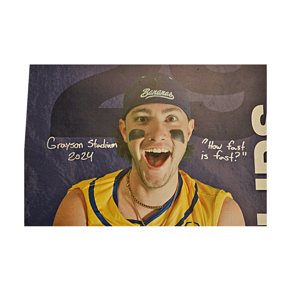 Zack Phillips Inscribed Only Savannah Bananas 2024 Grayson Stadium 24"x35" Vinyl Banner