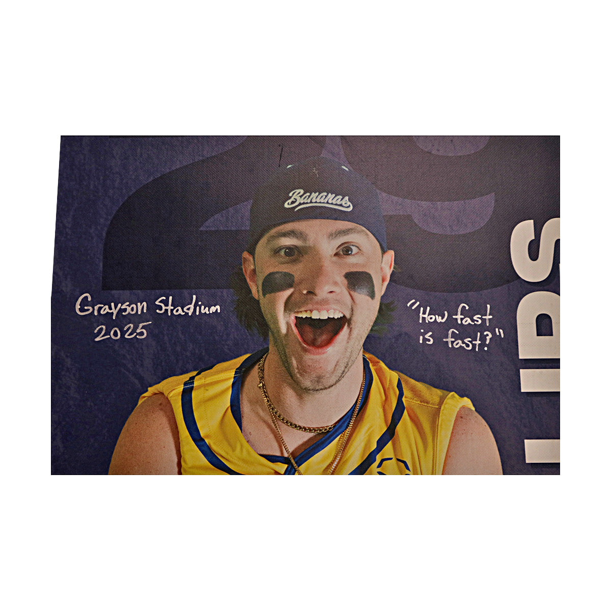 Zack Phillips Inscribed Only Savannah Bananas 2024 Grayson Stadium 24"x35" Vinyl Banner