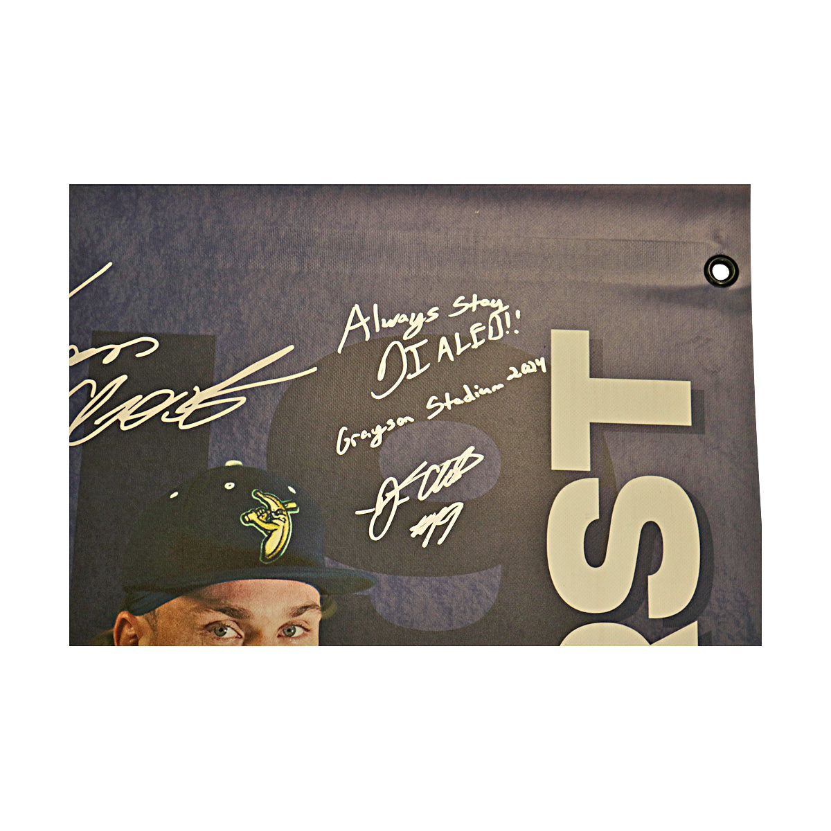 Dan Oberst Autographed Inscribed Savannah Bananas 2024 Grayson Stadium 24"x35" Vinyl Banner