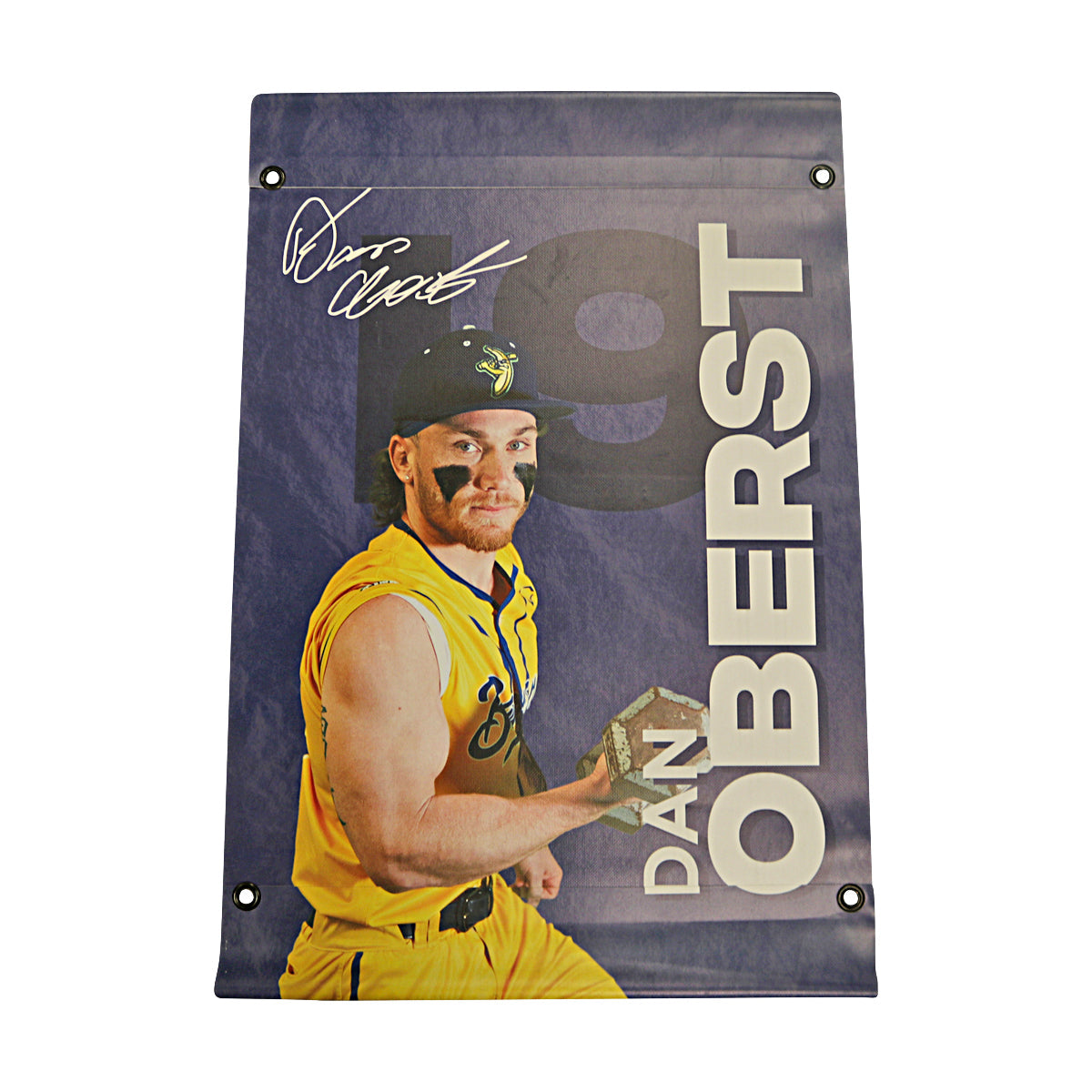 Dan Oberst Autographed Inscribed Savannah Bananas 2024 Grayson Stadium 24"x35" Vinyl Banner