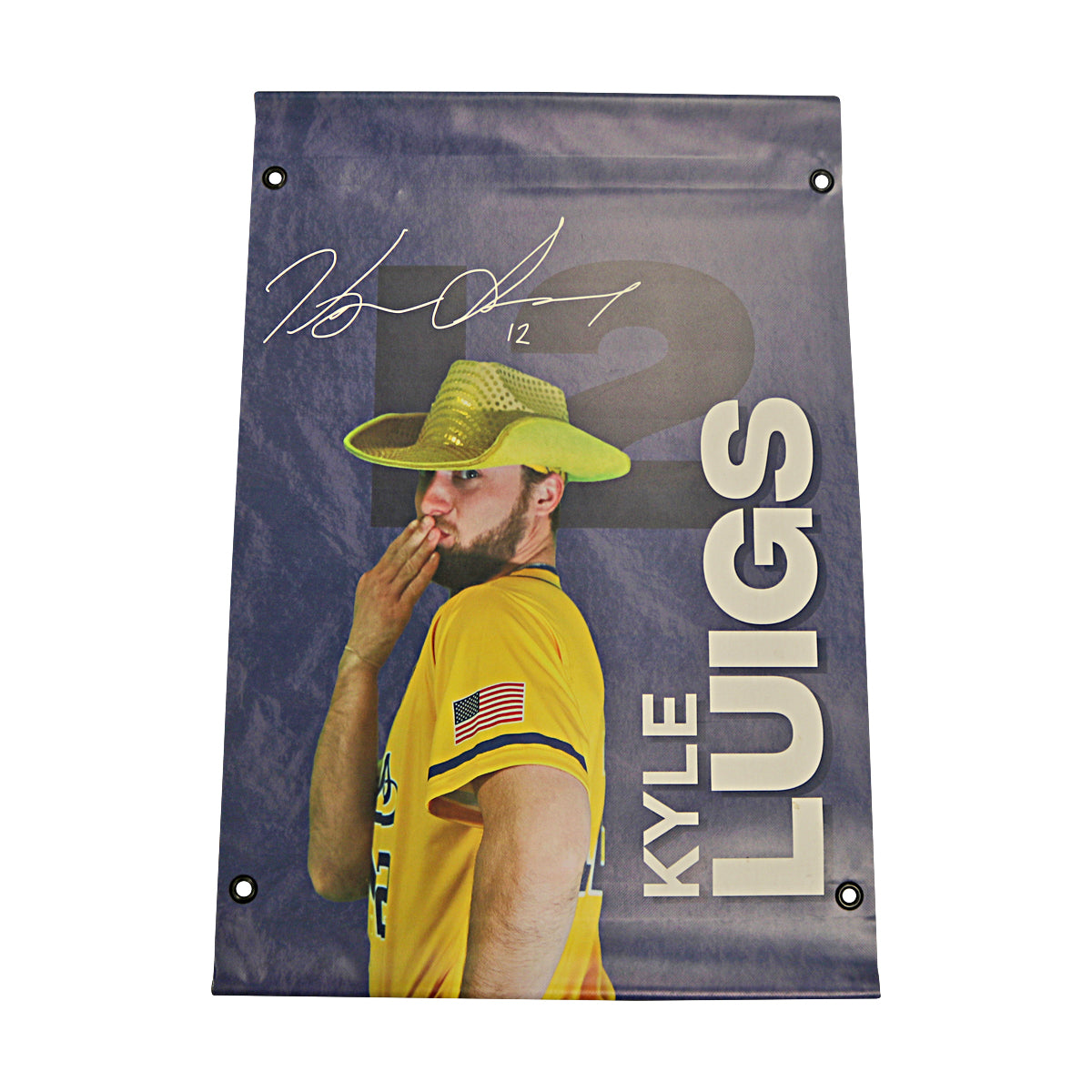 Kyle Luigs Autographed Inscribed Savannah Bananas 2024 Grayson Stadium 24"x35" Vinyl Banner