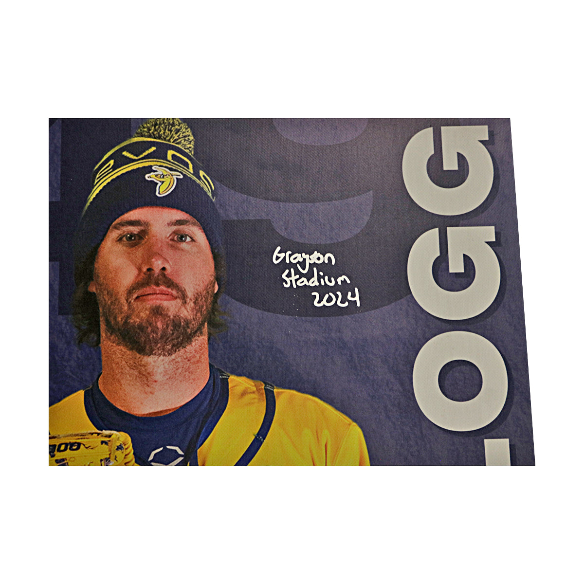 Ryan Kellogg Autographed Inscribed Savannah Bananas 2024 Grayson Stadium 24"x35" Vinyl Banner