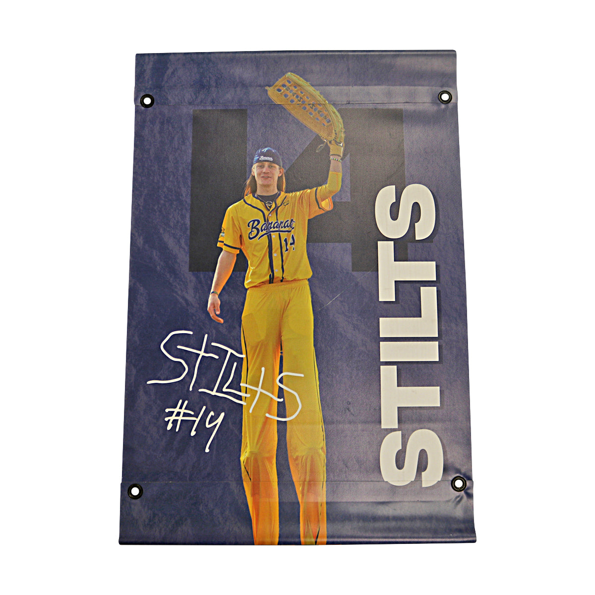 Stilts 'Dakota Albritton' Autographed Inscribed Savannah Bananas 2024 Grayson Stadium 24"x35" Vinyl Banner