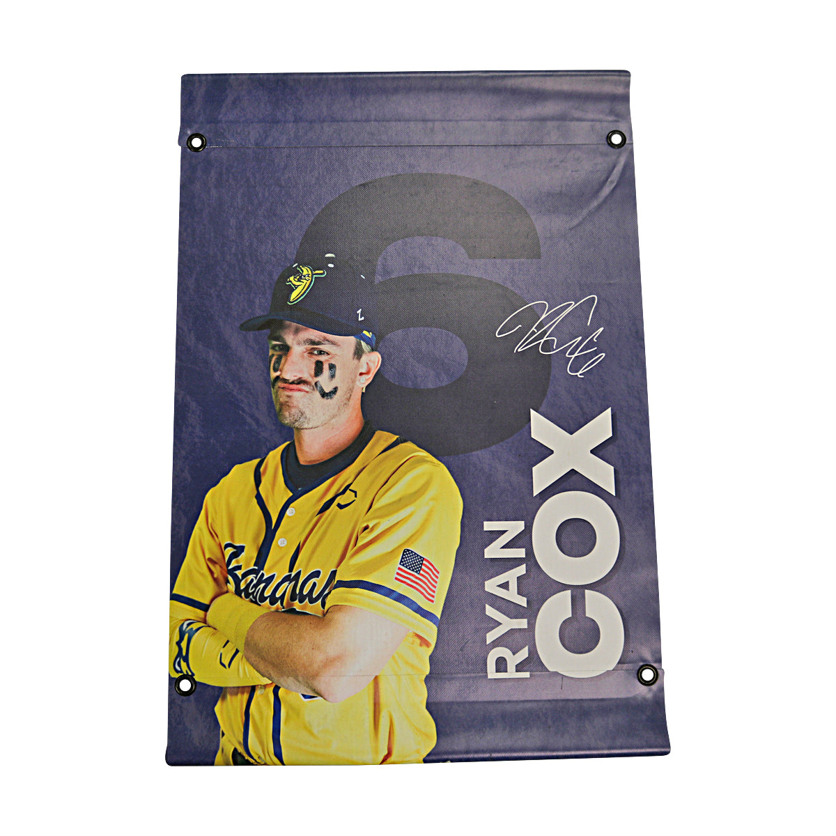 Ryan Cox Autographed Inscribed Savannah Bananas 2024 Grayson Stadium 24"x35" Vinyl Banner