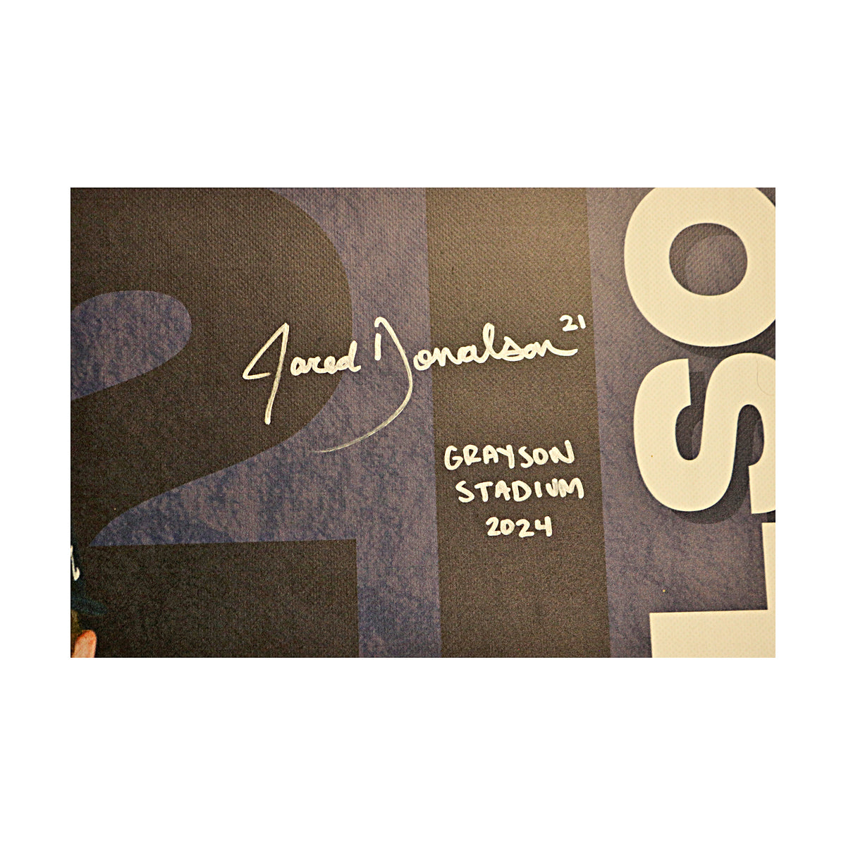 Jared Donalson Autographed Inscribed Savannah Bananas 2024 Grayson Stadium 24"x35" Vinyl Banner