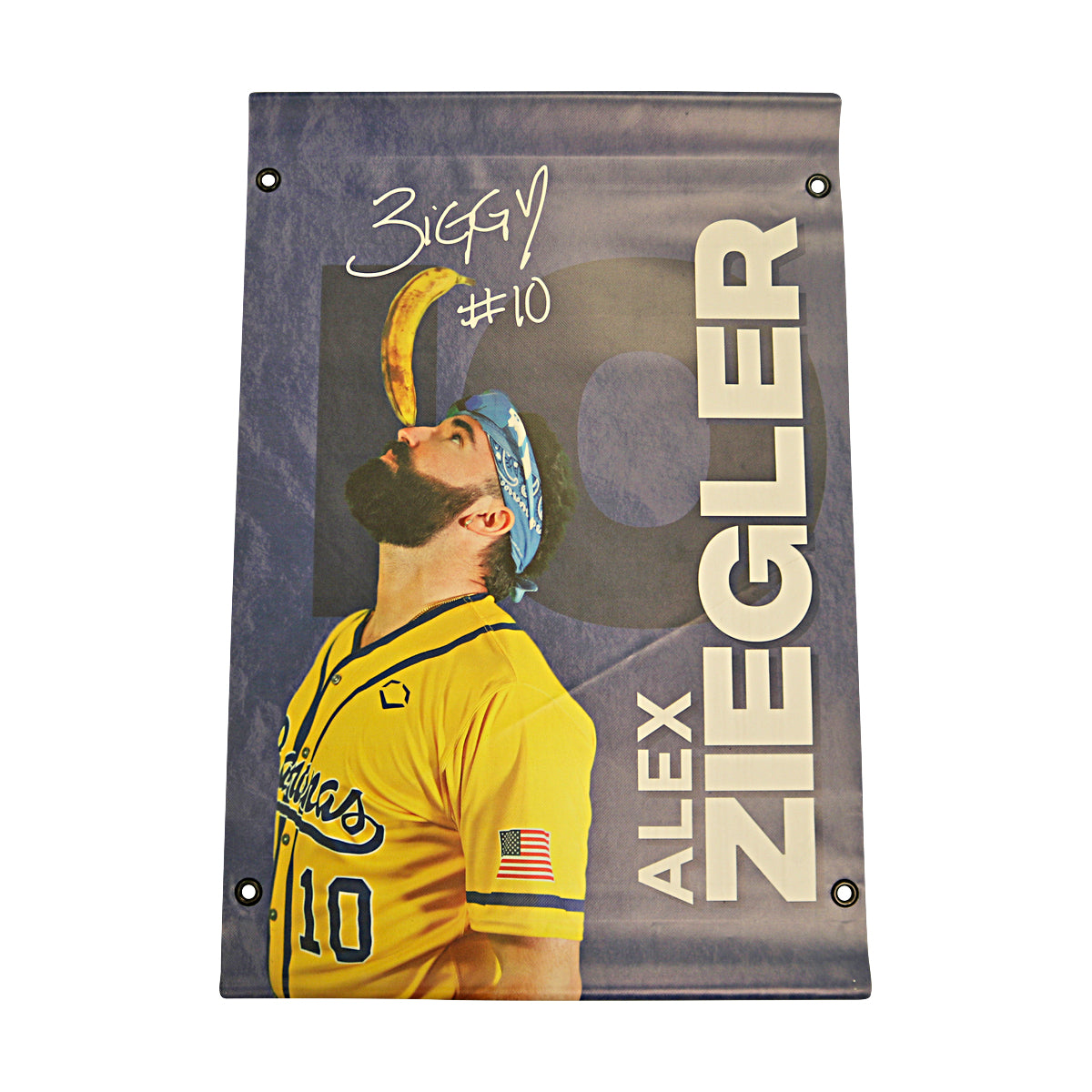 Alex Ziegler Autographed Inscribed Savannah Bananas 2024 Grayson Stadium 24"x35" Vinyl Banner
