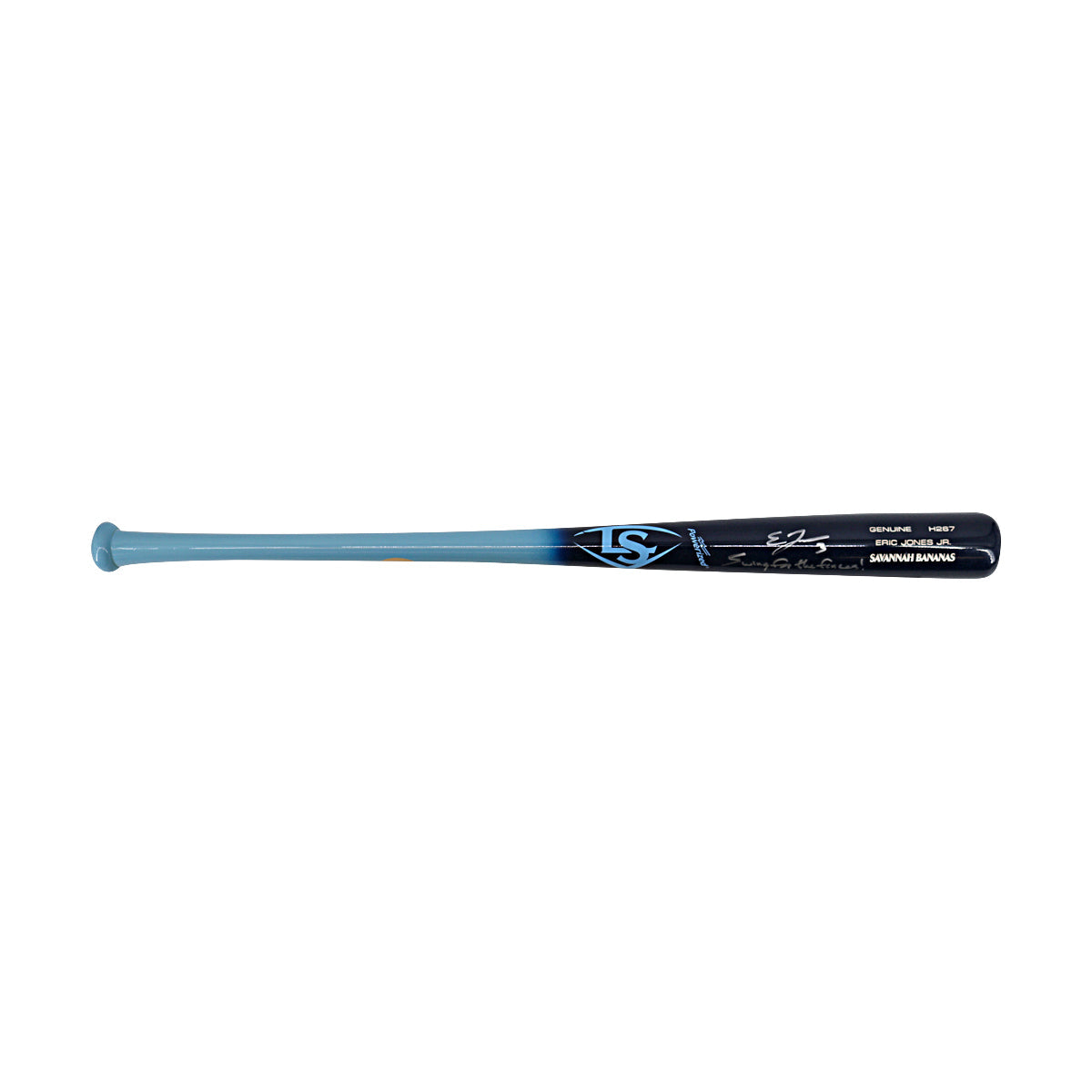 Eric Jones Savannah Bananas Autographed Inscribed 'Swing for the Fences' LS H267 Game Model 2025 Bat