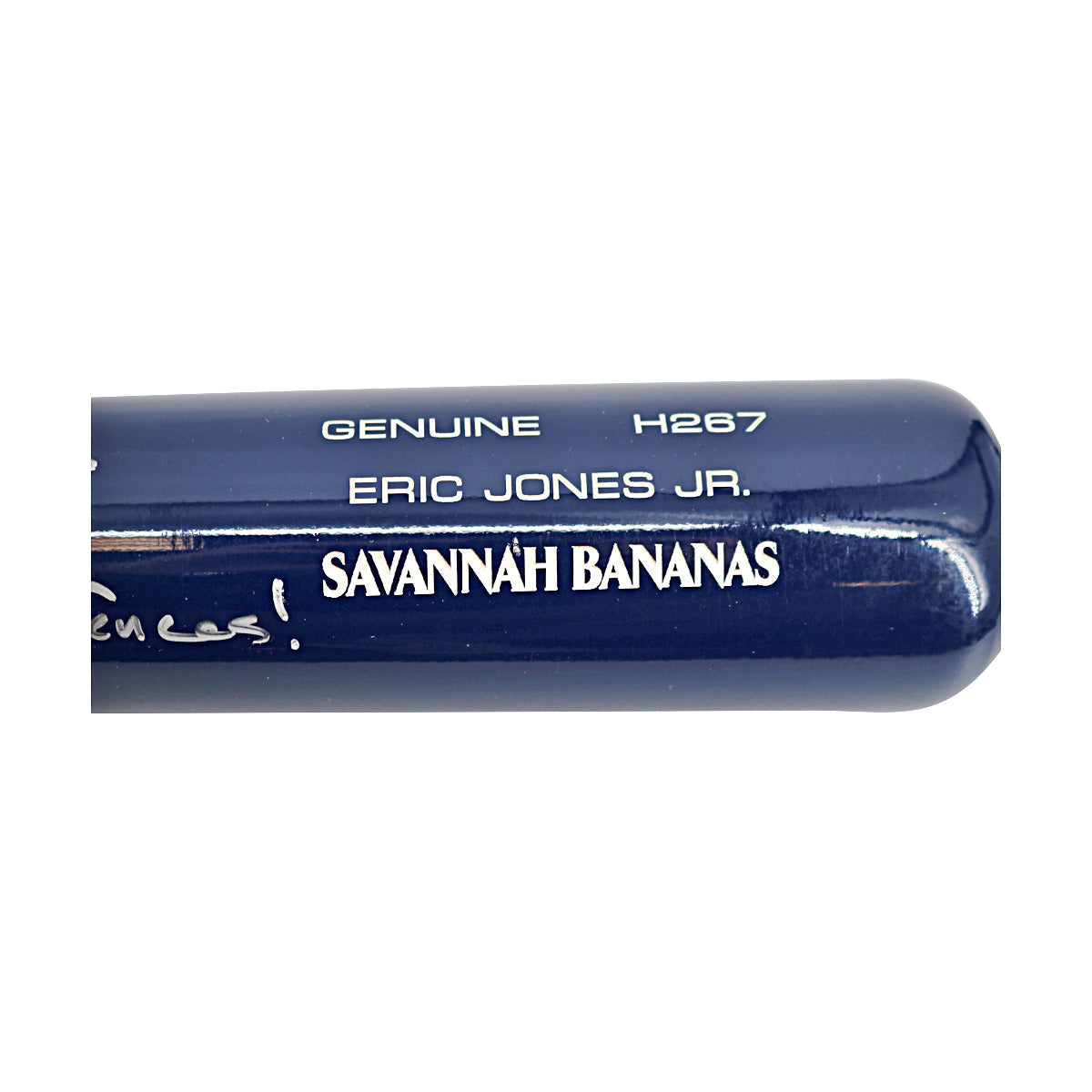 Eric Jones Savannah Bananas Autographed Inscribed 'Swing for the Fences' LS H267 Game Model 2025 Bat