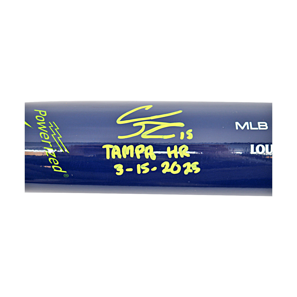 Robert Anthony Cruz Savannah Bananas Autographed Inscribed 'Tampa HR 3-15-25' LS RA13 Game Model Bat