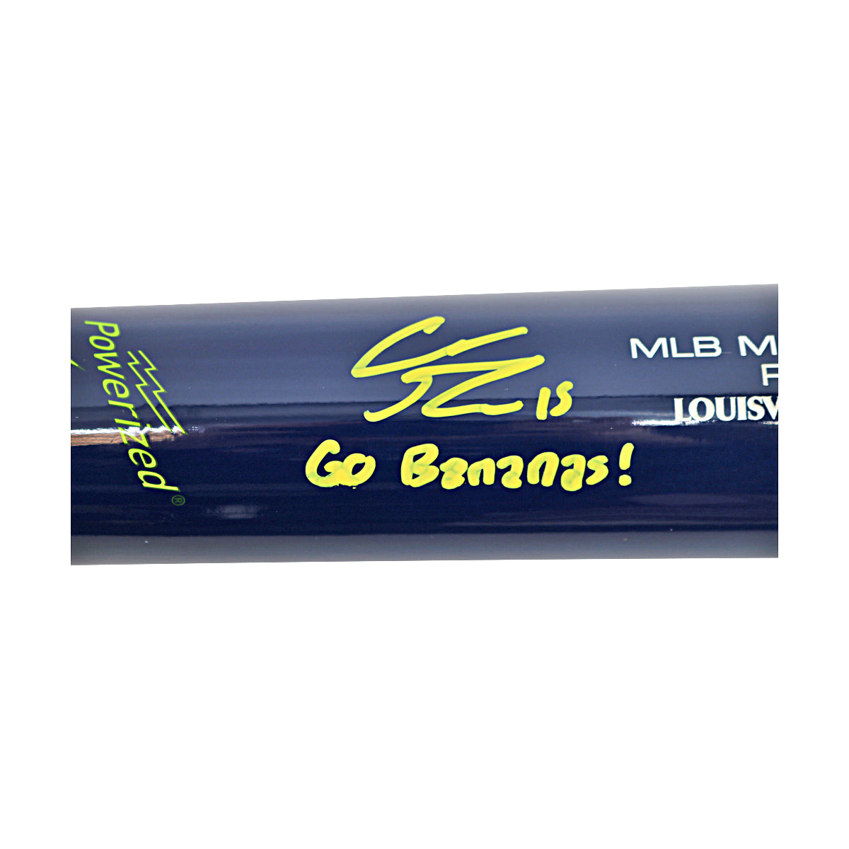 Robert Anthony Cruz Savannah Bananas Autographed Inscribed 'Go Bananas' LS RA13 Game Model 2025 Bat