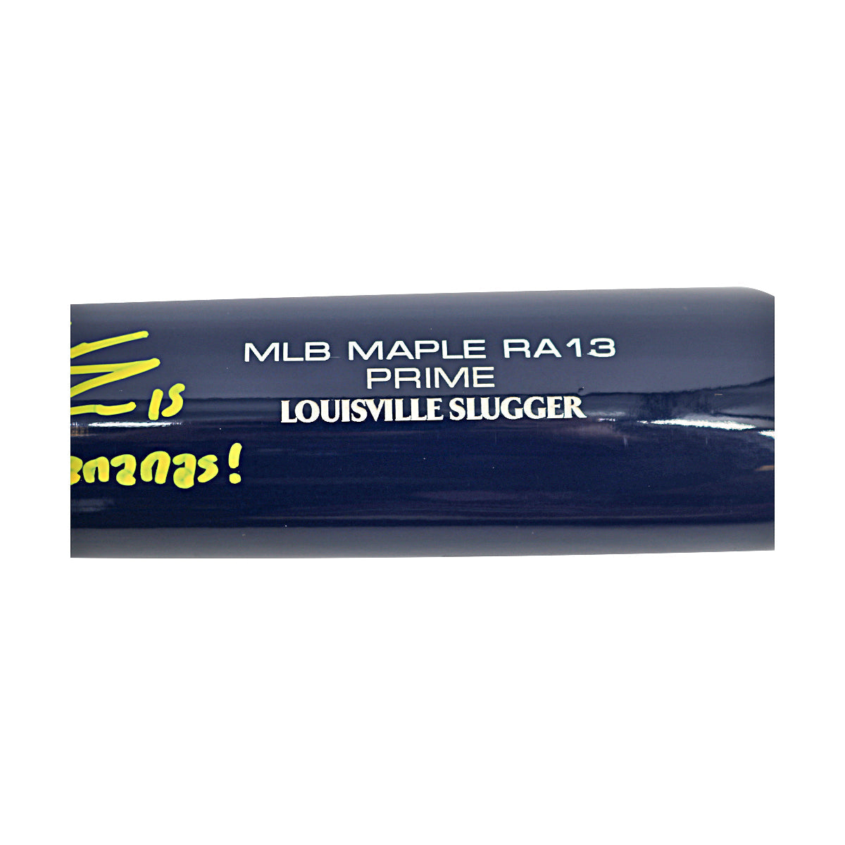 Robert Anthony Cruz Savannah Bananas Autographed Inscribed 'Go Bananas' LS RA13 Game Model 2025 Bat