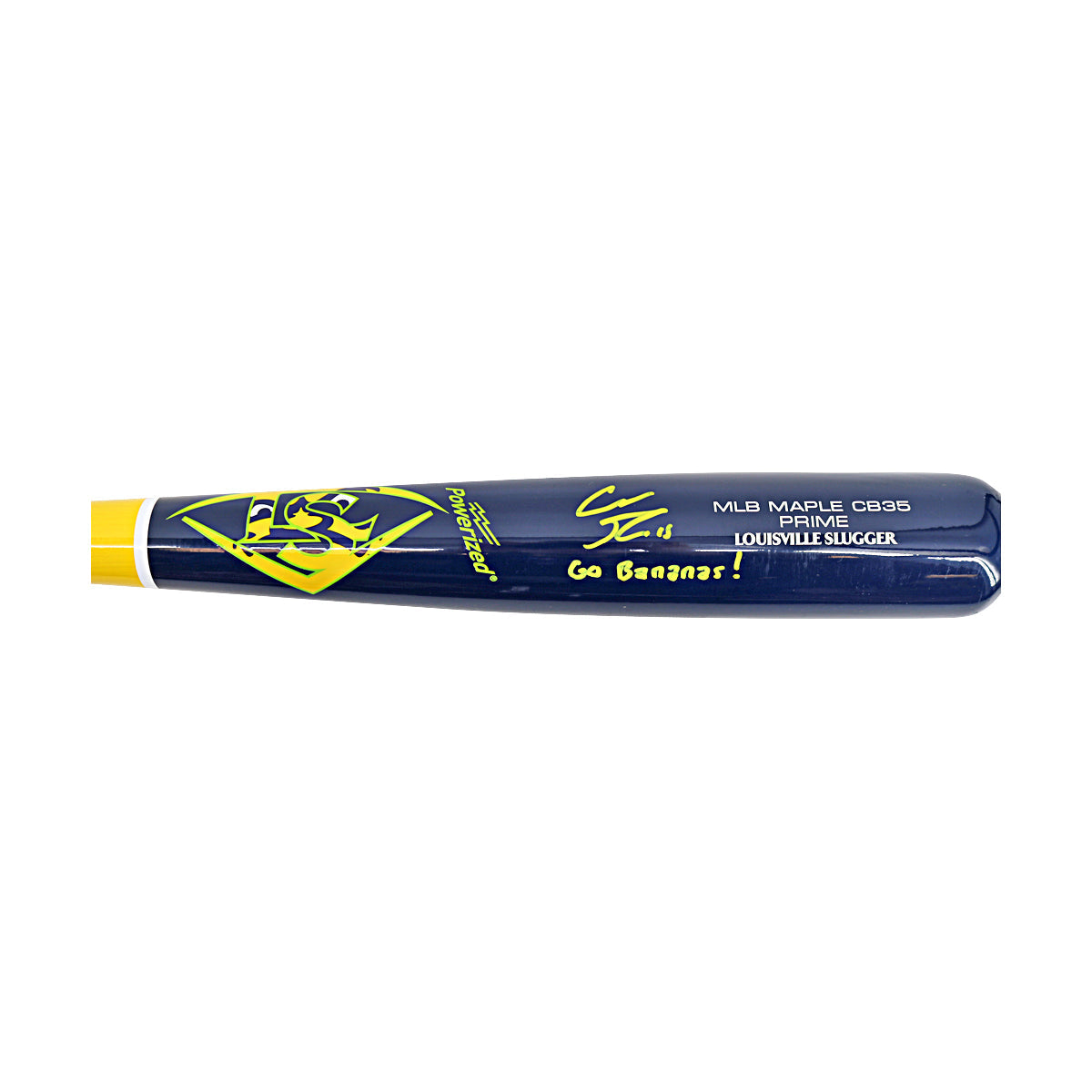 Robert Anthony Cruz Savannah Bananas Autographed Inscribed 'Go Bananas' LS CB35 Game Model 2025 Bat