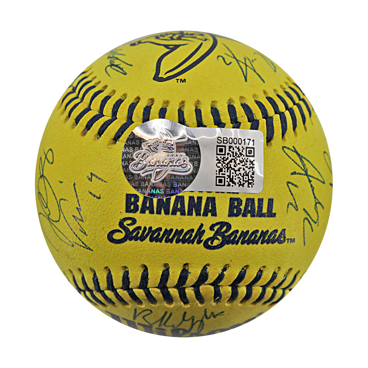 Savannah Bananas 2025 Team Autographed Wilson Banana Ball