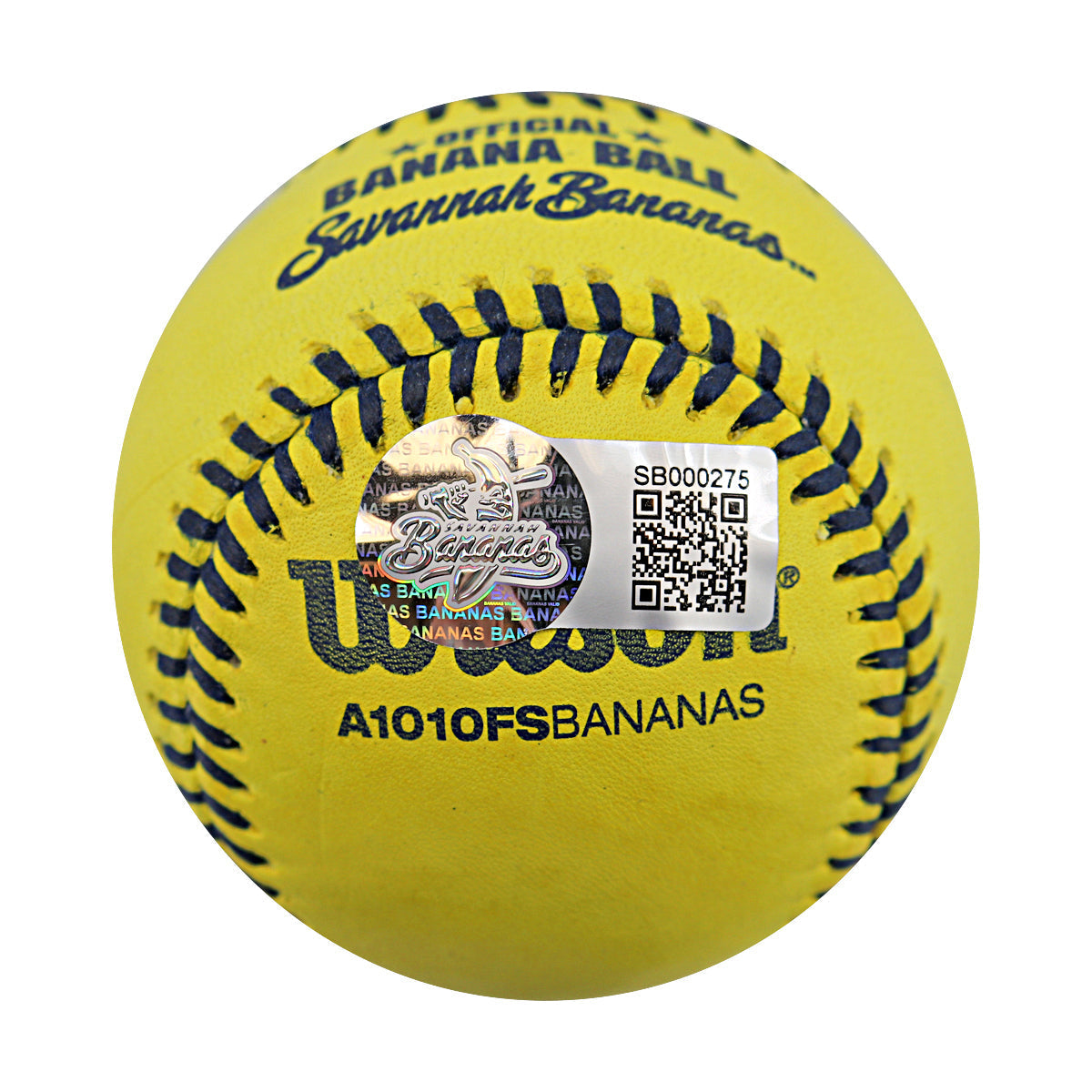 Robert Anthony Cruz Savannah Bananas Autographed Inscribed 'RAC Taught Me' Wilson Banana Ball
