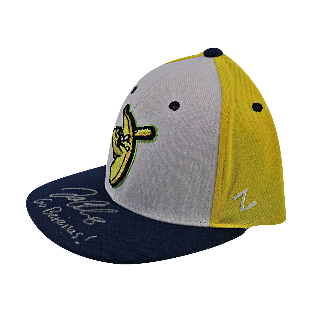 Jackson Olson Savannah Bananas Autographed Inscribed 'Go Bananas' Zephyr XL Hat