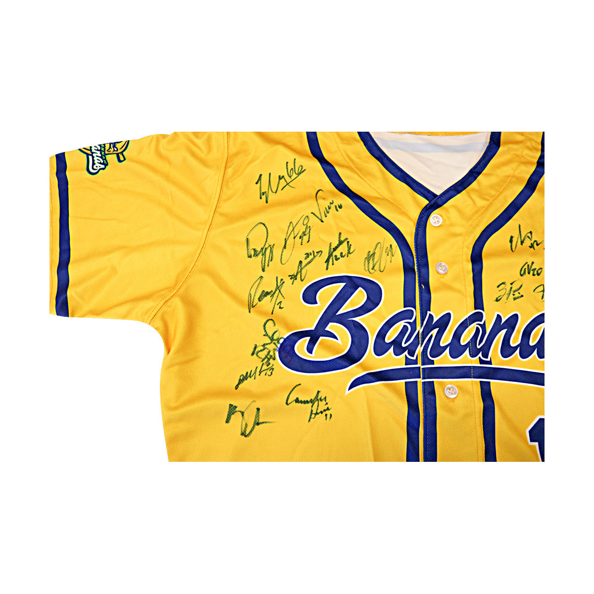 Savannah Bananas 2025 Team Autographed Game Model Bananas Yellow Evoshield Jersey